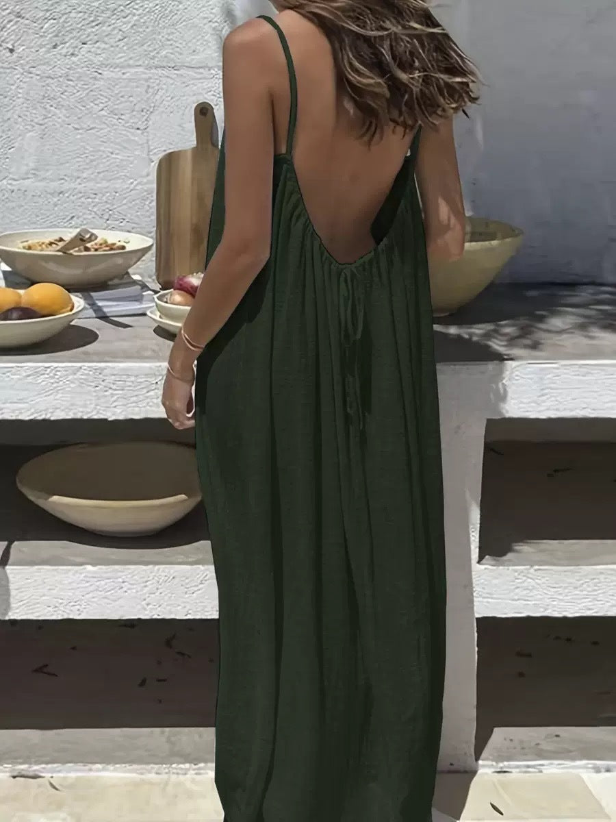 Womens Backless Loose Knit Dress