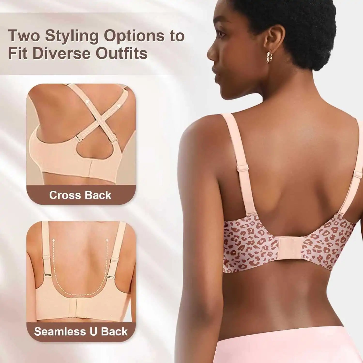 Cudvilla Leopard Print Wire-Free Jelly Bra