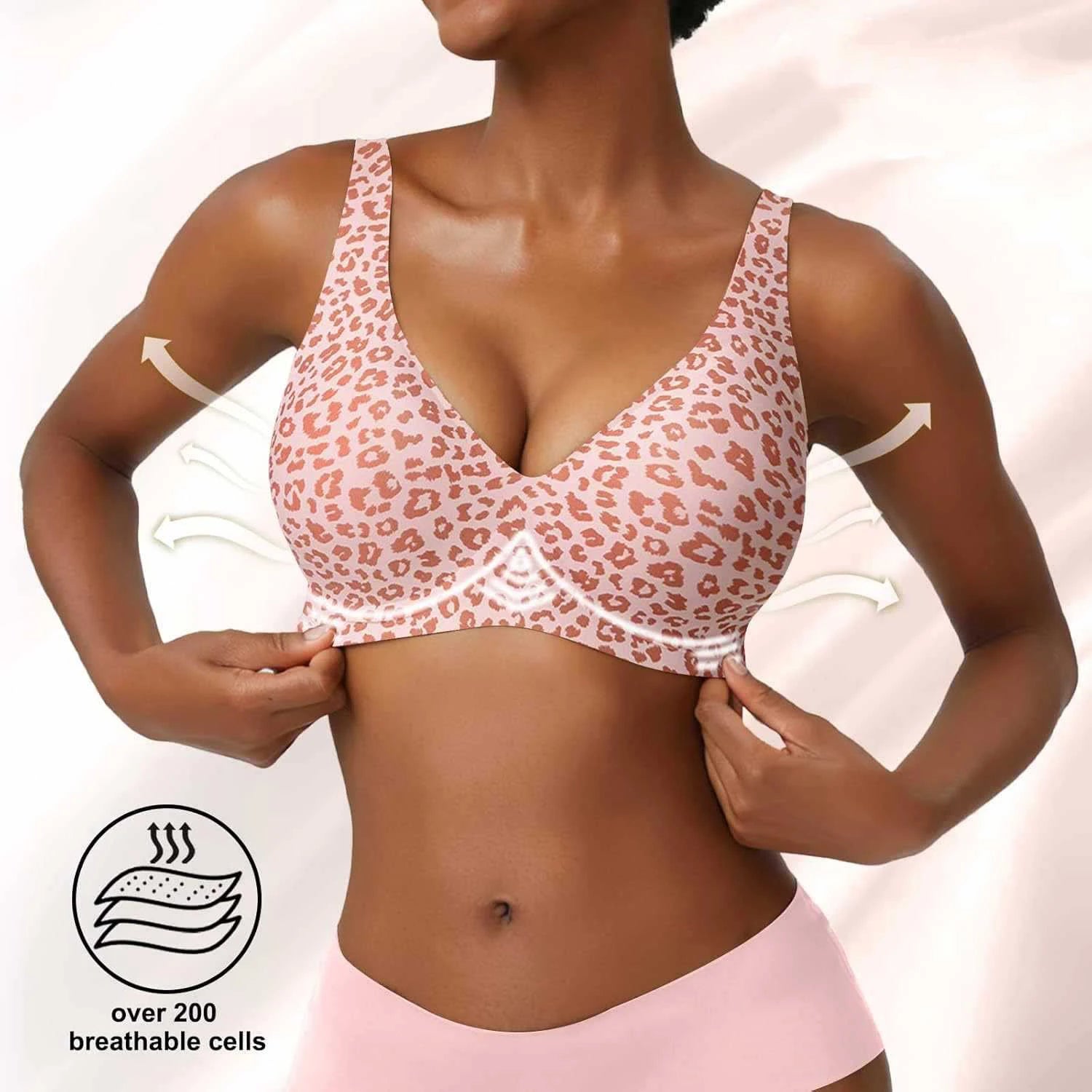 Cudvilla Leopard Print Wire-Free Jelly Bra