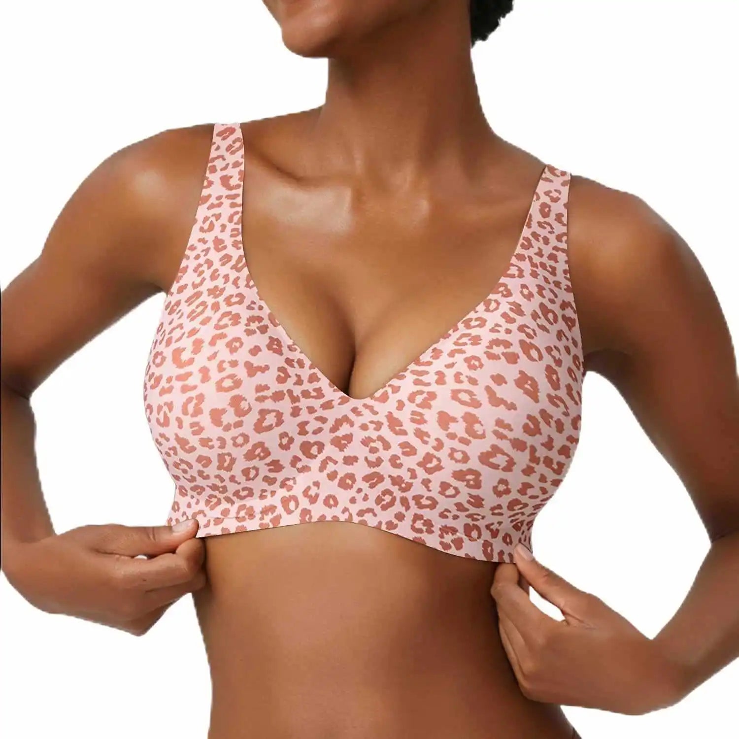 Cudvilla Leopard Print Wire-Free Jelly Bra